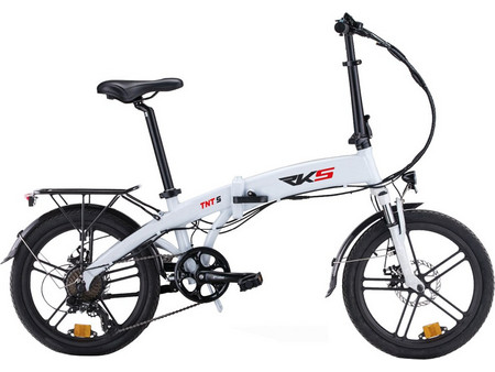 RKS TNT5 Pro Σπαστό Ηλεκτρικό Ποδήλατο Πόλης 20" 250W με 6 Ταχύτητες και Δισκόφρενα Λευκό