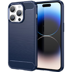 Carbon Case for iPhone 14 Pro Max flexible gel back cover blue