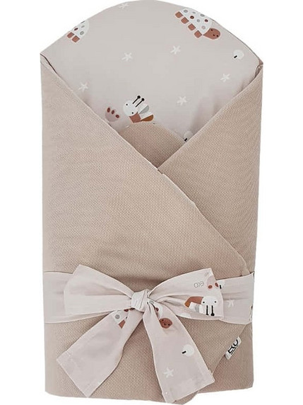 Ekokids Bees Κουβέρτα Αγκαλιάς Βαμβακερή 75x75 Λευκή Μπεζ