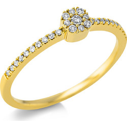 Diamond Group Μονόπετρο Δαχτυλίδι με Διαμάντια Brilliant από Κίτρινο Χρυσό 18 Καρατίων DDX539
