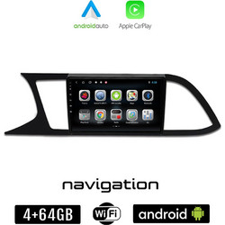 SEAT LEON (μετά το 2012) Android οθόνη αυτοκίνητου 4GB + 64GB με GPS WI-FI (ηχοσύστημα αφής 9" ιντσών OEM Android Auto Apple Carplay Youtube Playstore MP3 USB Radio Bluetooth Mirrorlink εργοστασιακή,
