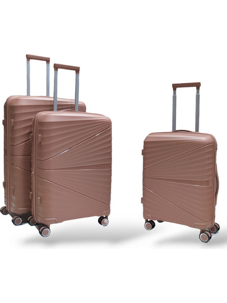 Playbags Collection PP8004 Σετ Βαλίτσες 3τμχ Ροζ Χρυσό