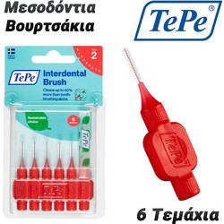 Tepe Original Μεσοδόντια Βουρτσάκια 0.5mm Κόκκινα 6τμχ
