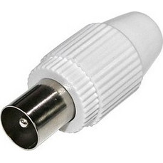 Adeleq Φις Τηλεόρασης 9.5mm Αρσενικό Λευκό(Coaxial) 9-9510