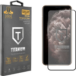 Idol 1991 Titanium Semi Curved Full Glue Tempered Glass Black (iPhone 11 Pro Max / XS Max)