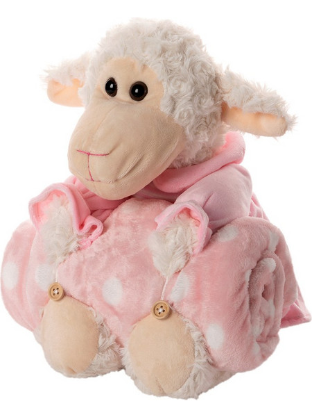 Silk Fashion Sheep Κουβέρτα Αγκαλιάς Βελουτέ με Λούτρινο 80x120 Ροζ