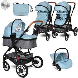Lorelli Lora Καρότσι Μωρού 3 σε 1 Sky Blue