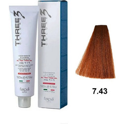 Faipa Three Color 7.43 Ξανθό Χάλκινο Χρυσαφί Μόνιμη Βαφή Μαλλιών 120ml