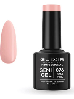 Elixir Semigel 876 Pale Pink Ημιμόνιμο Βερνίκι Νυχιών 8ml
