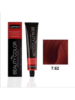 Lorvenn Beauty Color 7.62 Ξανθό Κόκκινο Ιριζέ Μόνιμη Βαφή Μαλλιών 70ml