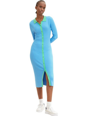 Tom Tailor Midi Καθημερινό Φόρεμα Γαλάζιο 1035520-18395