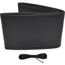 Κάλυμμα τιμονιού αυτοκινήτου Otom Stitching δερματίνη ραφτό εξώγαζο μαύρο Medium 37-39cm DK-201 1 τεμάχιο