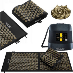 4FIZJO Accupressure Mat / Στρώμα Βελονισμού Με Μαξιλαράκι Black-Gold 5052 (110x42)