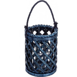 Bizzotto Layla Επιτραπέζιο Φανάρι Ξύλινο Μπλε 15x15x20