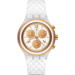 Swatch Ανδρικό Ρολόι Χρονογράφος με Ροζ Καουτσούκ Λουράκι SVCK1006