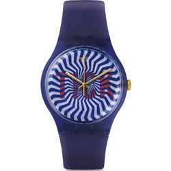 Swatch Ti-Ock Γυναικείο Ρολόι με Μπλε Καουτσούκ Λουράκι SUON119