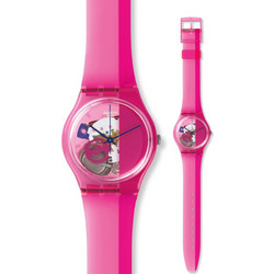 Swatch Pinkorama Γυναικείο Ρολόι με Φούξια Καουτσούκ Λουράκι GP145