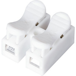 GloboStar(R) FAST-CONNECT 69905 Διπλή Κλέμα Ταχείας Σύνδεσης & Διακλάδωσης Καλωδίων - 2 x Είσοδοι & 2 x Έξοδοι με Συμβατή Διατομή Καλωδίων 0.2mm έως 1mm - 250V 2A Max - Μ2 x Π1.7 x Υ1.3cm - Λευκό - Πα