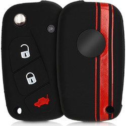 KW Θήκη Κλειδιού Fiat Lancia - Σιλικόνη - 3 Κουμπιά - Red / Black (46918.01) 46918.01