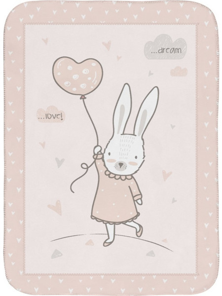 KikkaBoo Rabbits in Love Κουβέρτα Αγκαλιάς 80x110 Ροζ