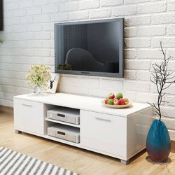 vidaXL Έπιπλο Τηλεόρασης Ξύλινο Λευκό Μ120xΠ40.5xΥ35cm 243041