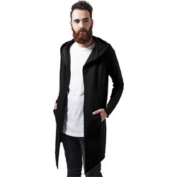Urban Classics Long Hooded Open Edge Ανδρική Ζακέτα Φούτερ με Κουκούλα Μαύρη TB1389