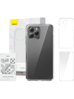 Baseus Θήκη Crystal Series για iPhone 11 Pro Max + Προστατευτικό Οθόνης Tempered Glass (Διαφανές) ARSJ000202