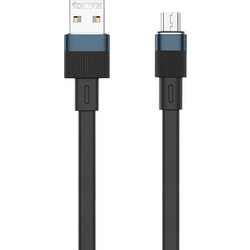Remax Καλώδιο USB σε MicroUSB Flushing RC-C001, 1m, (Μαύρο) RC-C001 A-M black