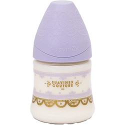 Suavinex Haute Couture Πλαστικό Μπιμπερό με Θηλή Σιλικόνης κατά των Κολικών 0m+ Purple 150ml