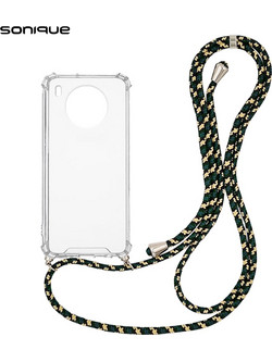 Θήκη Σιλικόνης με Κορδόνι Sonique Armor Clear Honor 50 Lite / Nova 8i Rainbow Πράσινο