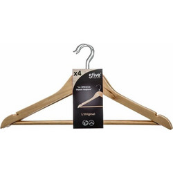 Σετ Kρεμαστρών 5five Simply Smart Καφέ Φυσικό Ξύλο 44 x 23 cm (4 Μονάδες)