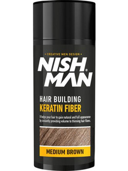 Nish Man Hair Building Keratin Fiber Medium Brown 21gr