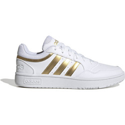 Adidas Hoops 3.0 Γυναικεία Sneakers Λευκά Χρυσά HP7972