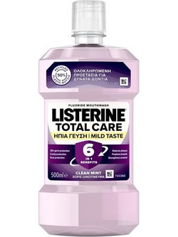 Listerine Total Care Teeth Protection Mild Taste 6 in 1 Στοματικό Διάλυμα για Προστασία Ούλων Κατά της Πλάκας 500ml