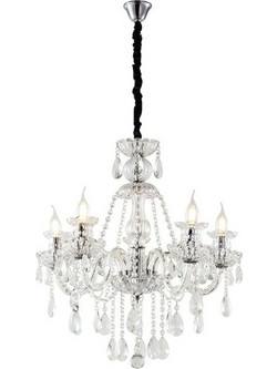 Artekko Chandelier Πολυέλαιος 8φωτος Διάφανο Κρύσταλλο (80x80x70)cm