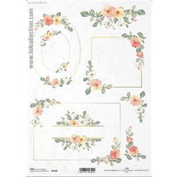 Ριζόχαρτο Watercolors flowers 3" 21x29εκ. (ITD-R1458)