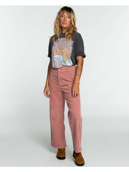 Billabong Ψηλόμεση Γυναικεία Παντελόνα Relaxed Εφαρμογή Ροζ EBJNP00109