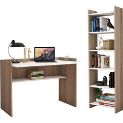 HomeMarkt Σετ Γραφείο Ξύλινο με Βιβλιοθήκη 118x58x80cm HM11774.12