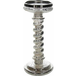 Κηροπήγιο Με Φως Led Γυάλινο 26εκ, Ύψος Candle Holder With Led Andrea Fontebasso - Tognana
