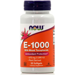 Now Foods Vitamin E 1000iu Mixed Tocopherols 50 Μαλακές Κάψουλες