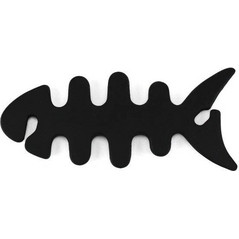 Fish-shaped headphone cable wrap - black