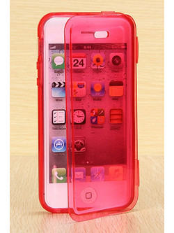 iphone 5C Κόκκινη Gel TPU Θήκη με μπροστά κάλυμμα Ι5CGTCWFCR OEM