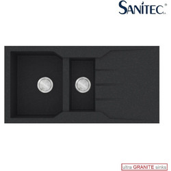 Sanitec Ultra Granite 802 Επικαθήμενος Νεροχύτης Γρανίτη Αντιστρεφόμενος Ματ Grafite 100x50cm