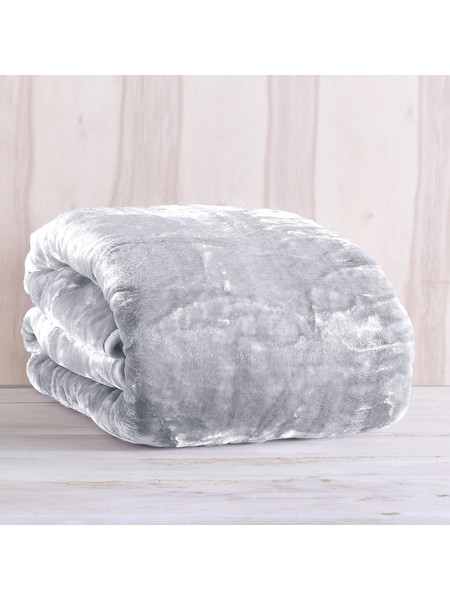 Κουβέρτα 220x240 Υπέρδιπλη 620gsm Velour Palatex Madonna- Light Grey
