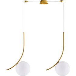 Home Lighting Κρεμαστό Φωτιστικό Οροφής Δίφωτο E14 Χρυσό SE21-GM2-40 77-9064