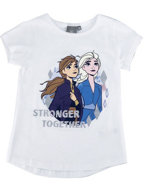 Παιδικό Μπλουζάκι T-shirt Frozen 2 Strong Together Λευκό Χρώμα Disney