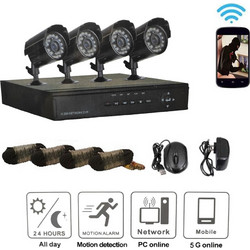 Ολοκληρωμένο Σύστημα CCTV με 4 Ενσύρματες Κάμερες 1080p Νυχτερινής Λήψης 78743 OEM