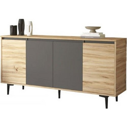 ΜΠΟΥΦΕΣ-ΚΟΝΣΟΛΑ 160x40x79 σε atlantic pine/ανθρακί χρώμα με μεταλλικά πόδια 07.01.1408