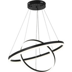 Inlight Κρεμαστό Φωτιστικό LED 58W 3CCT Αλουμινίου Μαύρο 60cm (6095-B-Black)