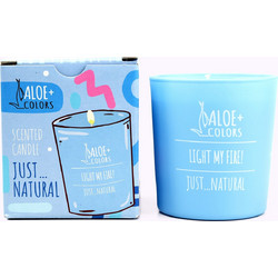 Aloe+ Colors Αρωματικό Κερί Σόγιας σε Βάζο Just Natural Φρεσκάδα Γαλάζιο 220gr